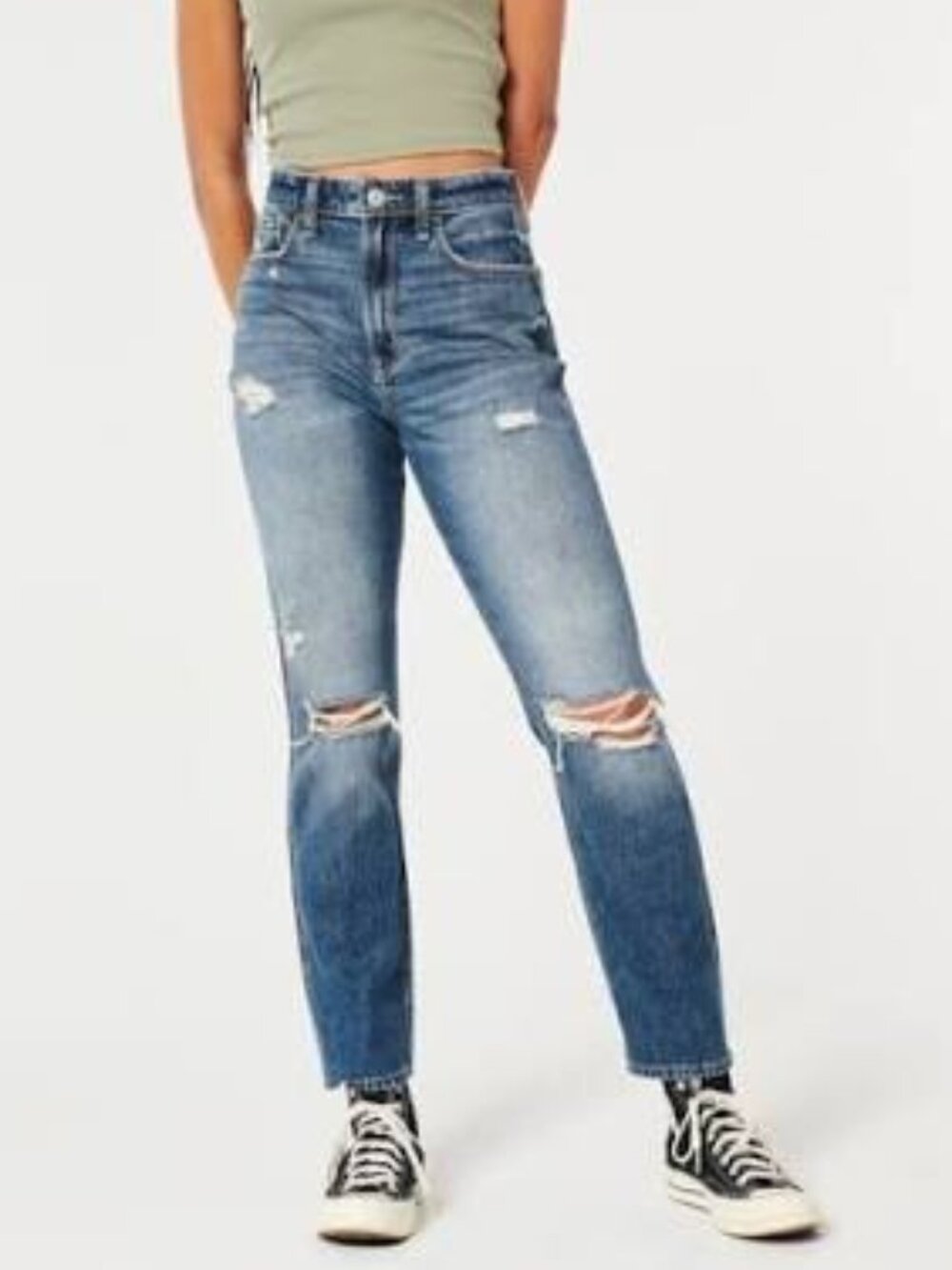 Hollister Ultra High-Rise Distressed Mom Jeans Womens 25 x 27 NWT